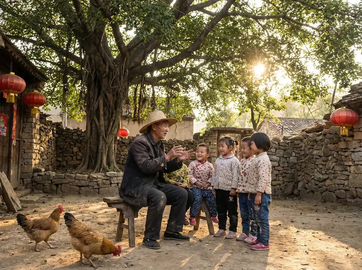 老人在大榕树下给孩子们讲故事 - 向日葵视频在线观看无限看丝瓜IOS视频丝瓜 乡村记忆